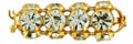 Rhinestone Tube 16/7mm : Gold - Crystal