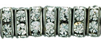 Rhinestone Squaredelles 6mm : Gun Metal - Crystal