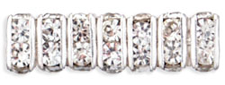Rhinestone Squaredelles 4.5mm : Silver - Crystal