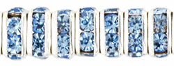 Rhinestone Squaredelles 4.5mm : Silver - Lt Sapphire