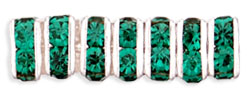 Rhinestone Squaredelles 4.5mm : Silver - Emerald