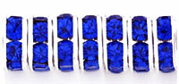 Rhinestone Squaredelles 6mm : Silver - Sapphire