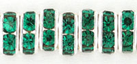 Rhinestone Squaredelles 6mm : Silver - Emerald