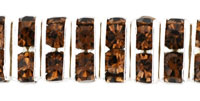 Rhinestone Squaredelles 8mm : Silver - Smoky Topaz