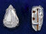 Rhinestone Pears 13 x 7.8mm : Silver - Crystal