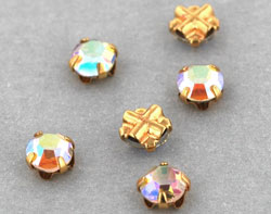 Crystal Rose Montees 4mm : Gold - Crystal AB