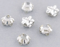 Crystal Rose Montees 4mm : Silver - Crystal