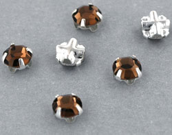 Crystal Rose Montees 4mm : Smoky Topaz
