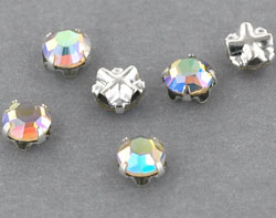 Crystal Rose Montees 4mm : Silver - Crystal AB