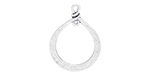 Starman Sterling Silver : Simple Plump Pear-Shaped Outline Pendant 27 x 20mm