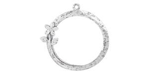 Starman Sterling Silver : Large Ring with Flower Pendant