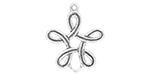 Starman Sterling Silver : 5-Loop Star-Shaped Link 20 x 17mm