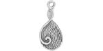 Starman Sterling Silver : Left Twisted Design Teardrop Charm