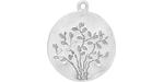 Starman Sterling Silver : Disc w/ Etched Tree Design Pendant