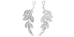 Starman Sterling Silver : Large Branch and Leaves Pendant or Link 55.5 x 19mm