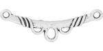 Starman Sterling Silver : Curved Bar Link w/ 3 Center Loops