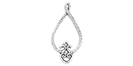 Starman Sterling Silver : Pear-Shaped Pendant w/ Heart Drop 28.5 x 14mm