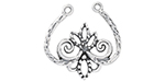 Starman Sterling Silver : Fancy Lotus Flower Center Link 21 x 21mm