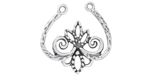 Starman Sterling Silver : Fancy Lotus Flower Center Link 21 x 21mm