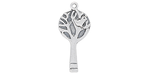 Starman Sterling Silver : Paddle Shaped Tree Pendant 25.5 x 11.5mm