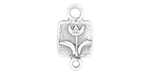 Starman Sterling Silver Essentials : Square Tulip Design Link 13 x 7mm