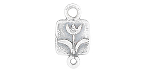 Starman Sterling Silver Essentials : Square Tulip Design Link 13 x 7mm