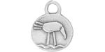 Starman Sterling Silver : Small Round Primitive Bird Charm