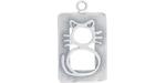 Starman Sterling Silver : Large Rectangle Cat Cut-Out Charm