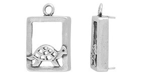 Starman Sterling Silver : Starman Sterling Silver : Turtle Frame Charm 22.5 x 14.5mm