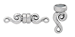 Sterling Silver Small Barrel Magnetic Clasp with Scroll Pattern - 35.5 x 8mm