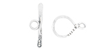 Starman Sterling Silver Essentials : Large Lariat Loop Style Toggle Clasp with Dotted Design 19mm