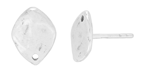 Starman Sterling Silver : Classy Pseudo-Teardrop Ear Post 11 x 8mm