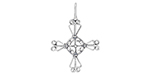 Starman Sterling Silver : Fancy Open Modern Cross Pendant 45 x 31.5mm