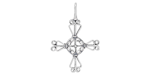 Starman Sterling Silver : Fancy Open Modern Cross Pendant 45 x 31.5mm