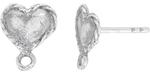 Starman Sterling Silver :  Heart Post Earring with Loop