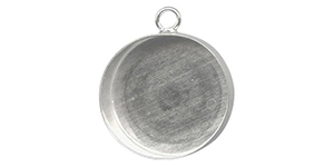Starman Sterling Silver :  Bezel Cup Pendant, Round, 12mm, 1 Loop