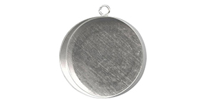 Starman Sterling Silver :  Bezel Cup Pendant, Round, 18mm, 1-Loop