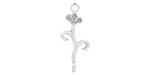 Starman Sterling Silver : Small Flower with Long Stem Link 30 x 12.5mm