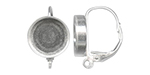 Starman Sterling Silver :  Leverback Ear Wire, 10mm Round Bezel Cup with Loop