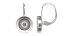 Starman Sterling Silver :  Leverback Ear Wire, 10mm Round Bezel Cup