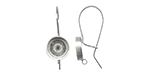 Starman Sterling Silver :  Kidney Ear Wire, Round Bezel, 10mm, 1-Loop
