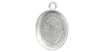 Starman Sterling Silver :  Bezel Cup Pendant, Oval, 20x15mm, 1 Loop