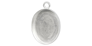 Starman Sterling Silver :  Bezel Cup Pendant, Oval, 20x15mm, 1 Loop