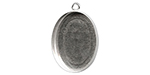 Starman Sterling Silver :  Bezel Cup Pendant, Oval, 25x18mm, 1 Loop