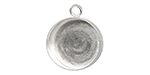 Starman Sterling Silver :  Bezel Cup Pendant, Round, 10mm, 1 Loop