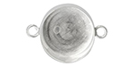 Starman Sterling Silver :  Bezel Cup Pendant Link, Round, 10mm, 2 Loop