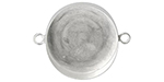 Starman Sterling Silver :  Bezel Cup Pendant Link, Round, 15mm, 2 Loop