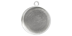 Starman Sterling Silver :  Bezel Cup Pendant, 20mm Round, 1 Loop
