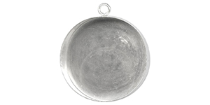 Starman Sterling Silver :  Bezel Cup Pendant, Round, 25mm, 1 Loop