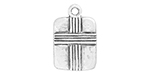 Starman Sterling Silver Religious : Lined Cross On Rectangle Charm - 18 x 11.5mm